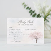 Watercolor Spring Tree Wedding RSVP Card (スタンド正面)