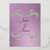 Watercolor Spring Wildflowers - Lavender 箔招待状 (裏面)