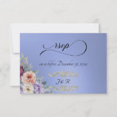 Watercolor Spring Wildflowers - Sky Blue 出欠カード (正面)