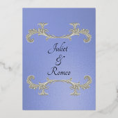 Watercolor Spring Wildflowers - Sky Blue 箔招待状 (裏面)