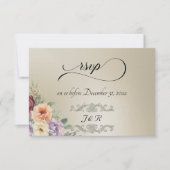 Watercolor Spring Wildflowers - Wheat 出欠カード (正面)