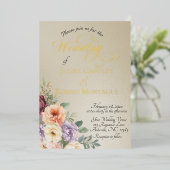 Watercolor Spring Wildflowers - Wheat 箔招待状 (立ち正面)