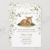 Watercolor Spring Woodland Deer Animal 招待状 (正面/裏面)