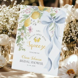 Watercolor Squeeze Lemon Bridal Shower Welcome  台座サイン