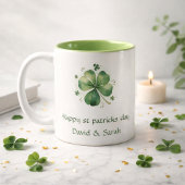 Watercolor St. Patrick's Day Pattern Giant ツートーンマグカップ