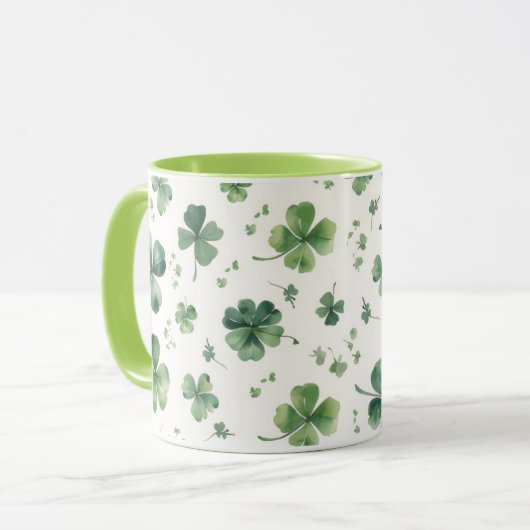 Watercolor St. Patrick's Day Pattern Giant マグカップ (正面左)