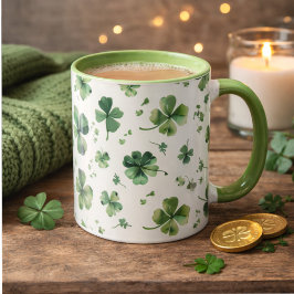 Watercolor St. Patrick's Day Pattern Giant マグカップ