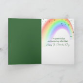 Watercolor St. Patrick's Day Teddy Bear カード (内部)