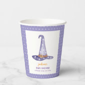 Watercolor Star Little Boo Witch Hat Baby Shower 紙コップ (裏面)