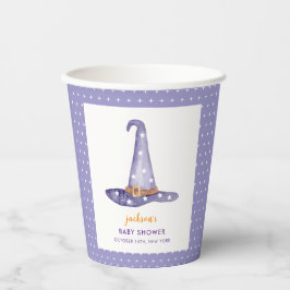 Watercolor Star Little Boo Witch Hat Baby Shower 紙コップ
