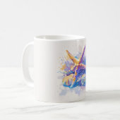 Watercolor Starfish Beach Mug コーヒーマグカップ (正面左)