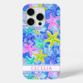 Watercolor Starfish Monogrammed Case-Mate iPhoneケース (裏面)