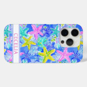 Watercolor Starfish Monogrammed Case-Mate iPhoneケース (裏面 (横))