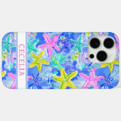 Watercolor Starfish Monogrammed Case-Mate iPhoneケース (裏面 (横))