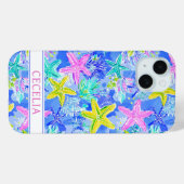 Watercolor Starfish Monogrammed Case-Mate iPhoneケース (裏面 (横))