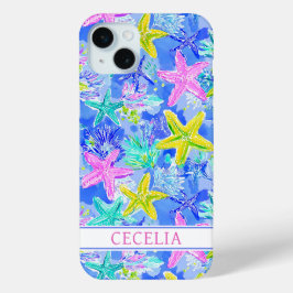 Watercolor Starfish Monogrammed iPhone 15 Miniケース