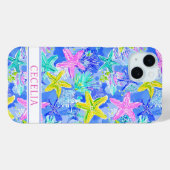 Watercolor Starfish Monogrammed Case-Mate iPhoneケース (裏面 (横))