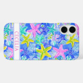 Watercolor Starfish Monogrammed Case-Mate iPhoneケース (裏面 (横))