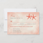 Watercolor Starfish RSVP/Response Card Carol 出欠カード (正面)