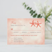Watercolor Starfish RSVP/Response Card Carol 出欠カード (スタンド正面)