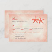 Watercolor Starfish RSVP/Response Card Carol 出欠カード (正面/裏面)