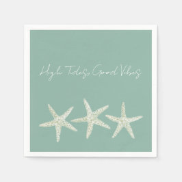 Watercolor Starfish Trio スタンダードカクテルナプキン