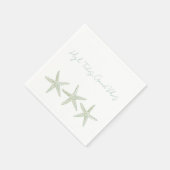 Watercolor Starfish Trio スタンダードカクテルナプキン (角)