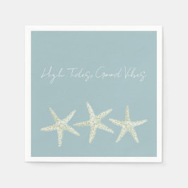 Watercolor Starfish Trio スタンダードカクテルナプキン