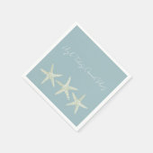 Watercolor Starfish Trio スタンダードカクテルナプキン (角)
