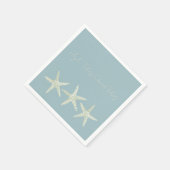 Watercolor Starfish Trio スタンダードカクテルナプキン (角)