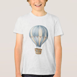 Watercolor Starry Night Hot Air Balloon Nursery トライブレンドＴシャツ