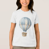 Watercolor Starry Night Hot Air Balloon Nursery トライブレンドＴシャツ (正面)