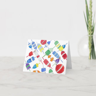 Watercolor, stationary Buoys サンキューカード