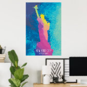 Watercolor Statue of Liberty ポスター (ホームオフィス)