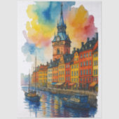 Watercolor Stockholm Sweden Old Town Gamla Stan  薄葉紙 (正面)