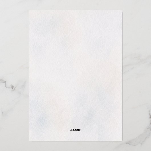 Watercolor Stone Chapel Spring Wedding Invitation 箔招待状 (裏面)