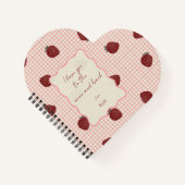Watercolor Strawberries on Pink Grid- Valentine ノートブック (正面)