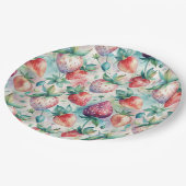 Watercolor Strawberry ペーパープレート (アングル)