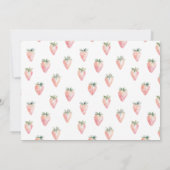 Watercolor Strawberry Cake Berry Sweet Baby Shower 招待状 (裏面)