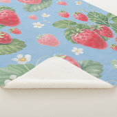 Watercolor strawberry pattern シェルパブランケット (3/4)