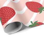 Watercolor Strawberry Pattern Wrapping Paper ラッピングペーパー (ロールコーナー)