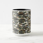  Watercolor Style Camouflage Camo with Animals マグカップ (中央)