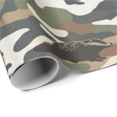  Watercolor Style Camouflage Camo with Animals ラッピングペーパー (ロールコーナー)