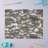  Watercolor Style Camouflage Camo with Animals 薄葉紙 (クラフト)