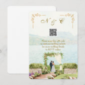 Watercolor Style QR Code Wedding Enclosure Card エンクロージャーカード (正面/裏面)