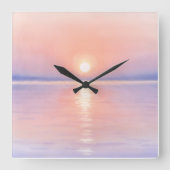 Watercolor Style Sun - Seascape Art スクエア壁時計 (正面)