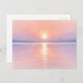 Watercolor Style Sun - Seascape Art ポストカード (正面/裏面)