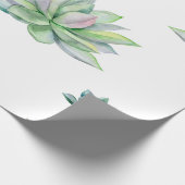 Watercolor succulents seamless pattern, echeveria ラッピングペーパー (角)