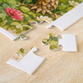 Watercolor Sulcata Tortoise with lucky clover ジグソーパズル (側面)