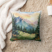 Watercolor Summer Mountain クッション (ブランケット)